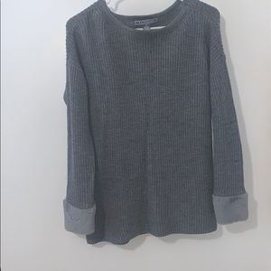 Grey sweater with faux fur cuffs